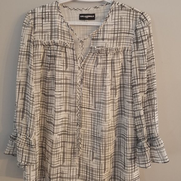 LONG SLEEVE KARL LAGERFELD BLOUSE SIZE XS - Picture 1 of 4